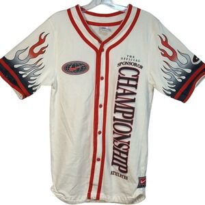 Nike Championship Athletes Flame  Baseball Jersey White Red Sports Apparel‎ S